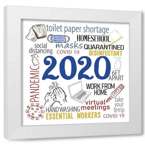2020 Year White Modern Wood Framed Art Print by Allen, Kimberly