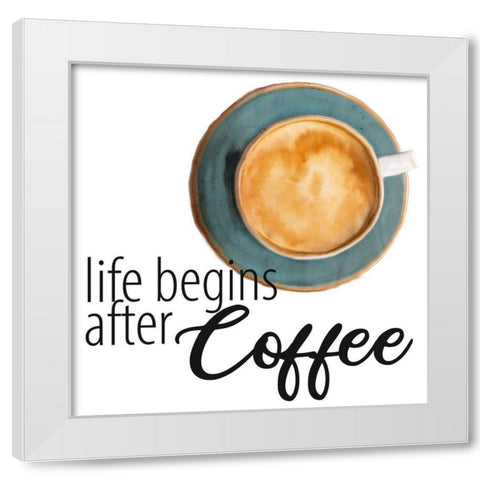 Coffee First 2 White Modern Wood Framed Art Print by Allen, Kimberly