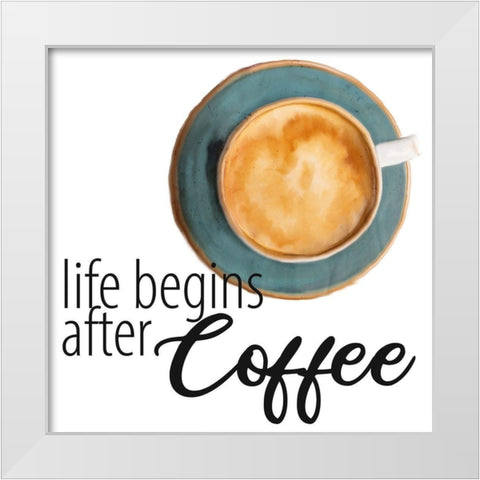 Coffee First 2 White Modern Wood Framed Art Print by Allen, Kimberly