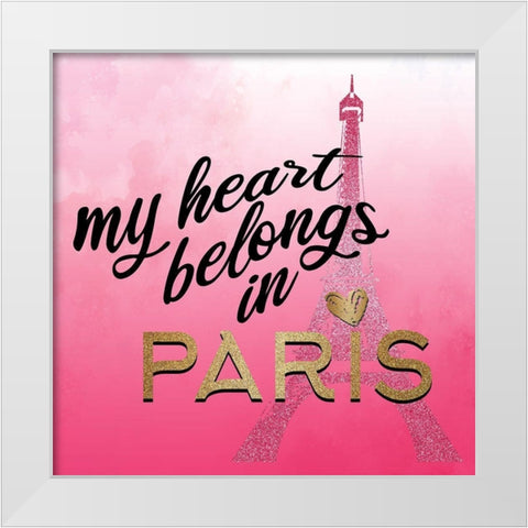 In Paris Hearts 1 White Modern Wood Framed Art Print by Allen, Kimberly