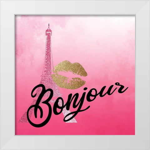 In Paris Hearts 3 White Modern Wood Framed Art Print by Allen, Kimberly