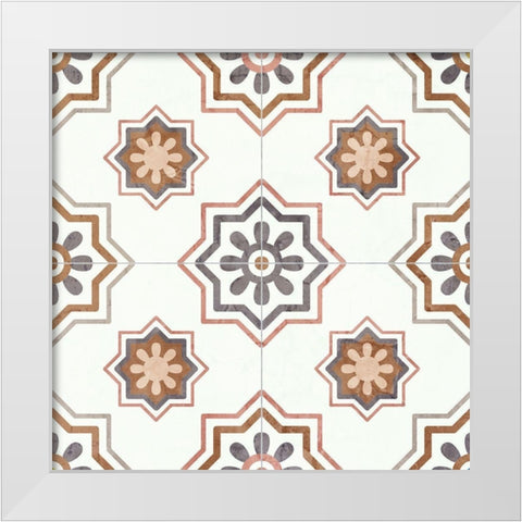 Washed Tiles 3 White Modern Wood Framed Art Print by Allen, Kimberly