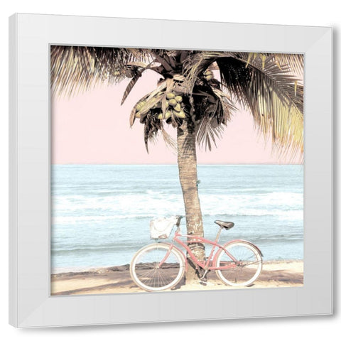 Peaceful Beach Ride White Modern Wood Framed Art Print by Allen, Kimberly