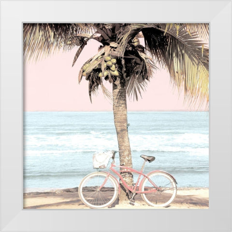 Peaceful Beach Ride White Modern Wood Framed Art Print by Allen, Kimberly