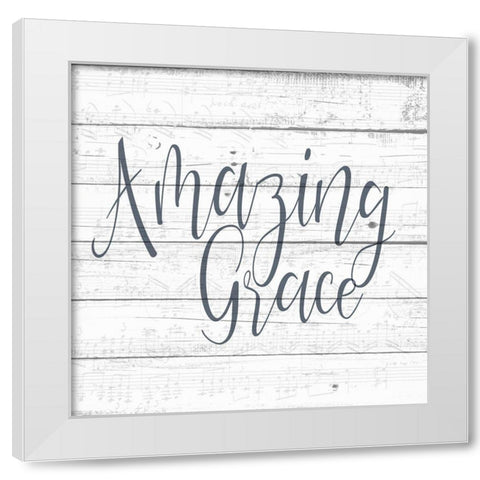 Amazing Grace Wood. White Modern Wood Framed Art Print by Allen, Kimberly