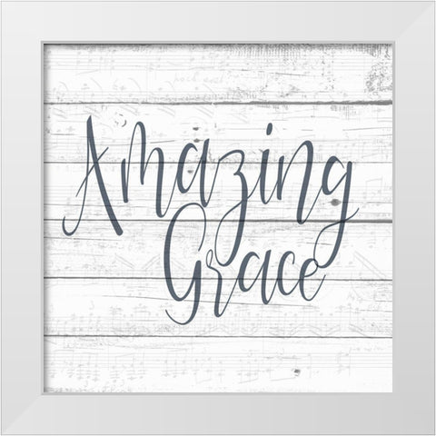 Amazing Grace Wood. White Modern Wood Framed Art Print by Allen, Kimberly