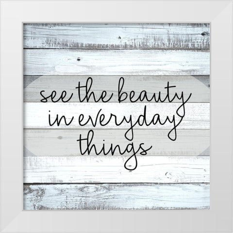 See White Modern Wood Framed Art Print by Allen, Kimberly