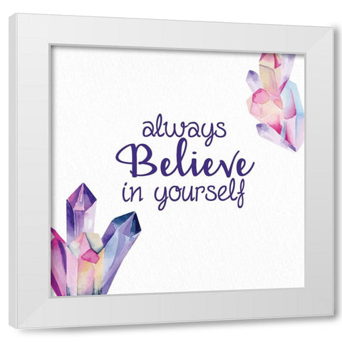 Unicorn Gems 3 White Modern Wood Framed Art Print by Allen, Kimberly