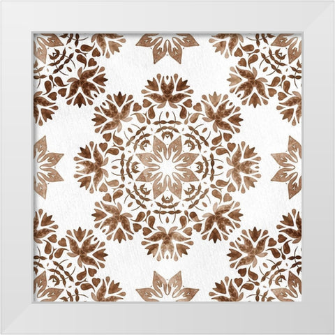 Warm Tile 3 White Modern Wood Framed Art Print by Allen, Kimberly