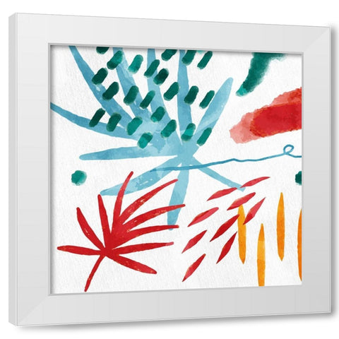 Abstract Leaves 1 White Modern Wood Framed Art Print by Allen, Kimberly