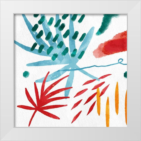 Abstract Leaves 1 White Modern Wood Framed Art Print by Allen, Kimberly