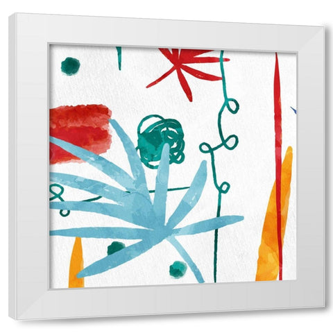 Abstract Leaves 2 White Modern Wood Framed Art Print by Allen, Kimberly