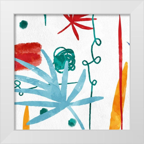 Abstract Leaves 2 White Modern Wood Framed Art Print by Allen, Kimberly