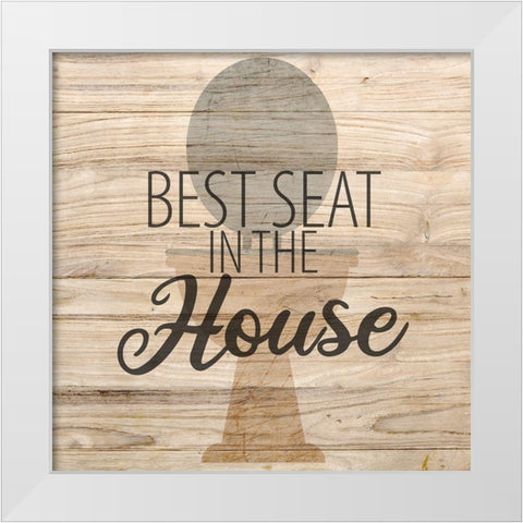 Best Seat White Modern Wood Framed Art Print by Allen, Kimberly