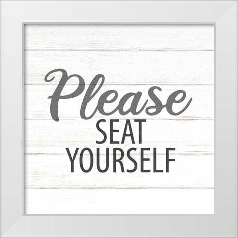 Please Seat 2 White Modern Wood Framed Art Print by Allen, Kimberly