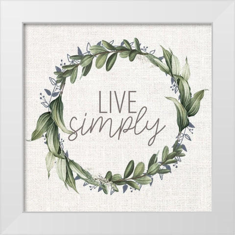 Live Simply Bloom 1 White Modern Wood Framed Art Print by Allen, Kimberly
