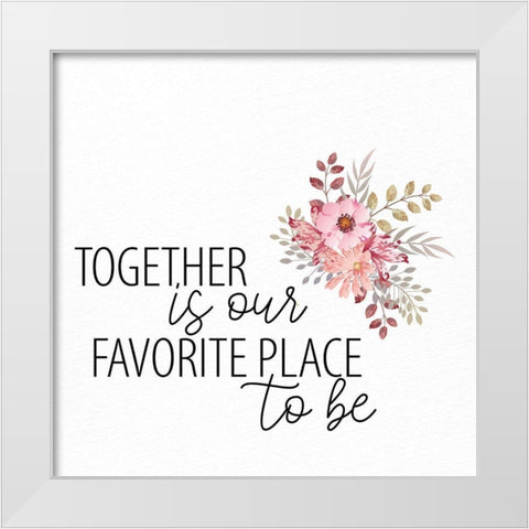 Together Flowers White Modern Wood Framed Art Print by Allen, Kimberly