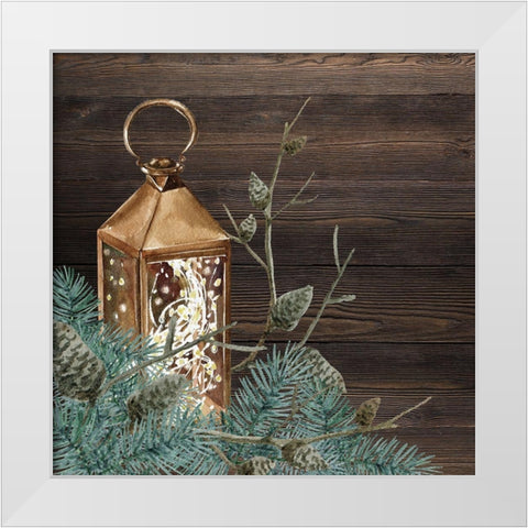 Winter Owl Blues 2 White Modern Wood Framed Art Print by Allen, Kimberly