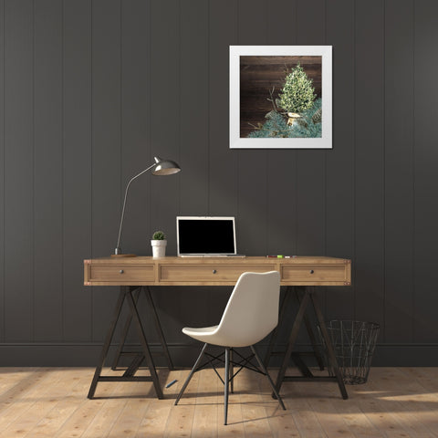 Winter Owl Blues 4 White Modern Wood Framed Art Print by Allen, Kimberly