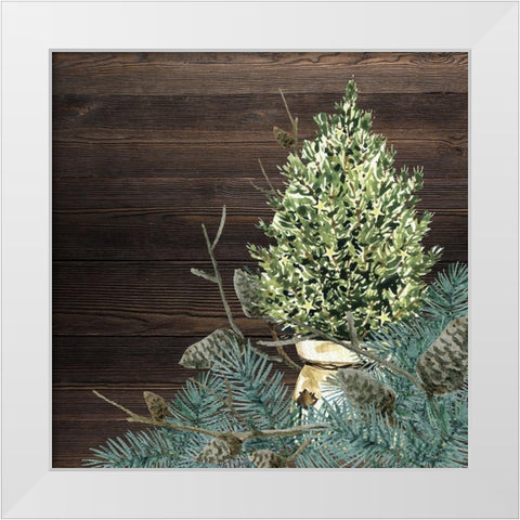 Winter Owl Blues 4 White Modern Wood Framed Art Print by Allen, Kimberly