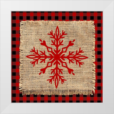 Snowflake Winter 1 V2 White Modern Wood Framed Art Print by Allen, Kimberly