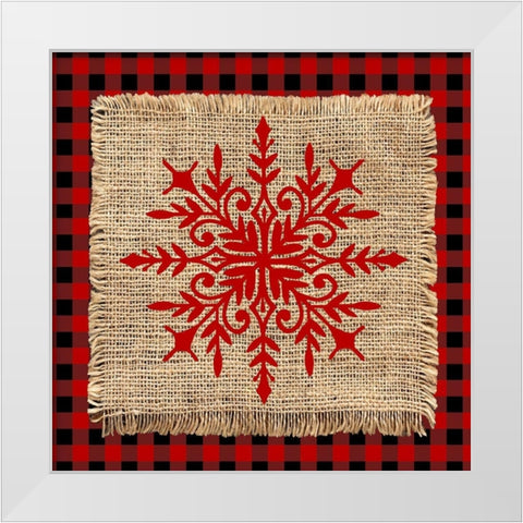 Snowflake Winter 3 V2 White Modern Wood Framed Art Print by Allen, Kimberly