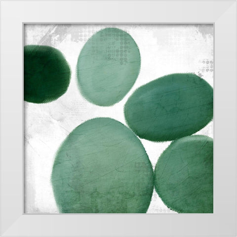 Geo Greens 1 White Modern Wood Framed Art Print by Allen, Kimberly