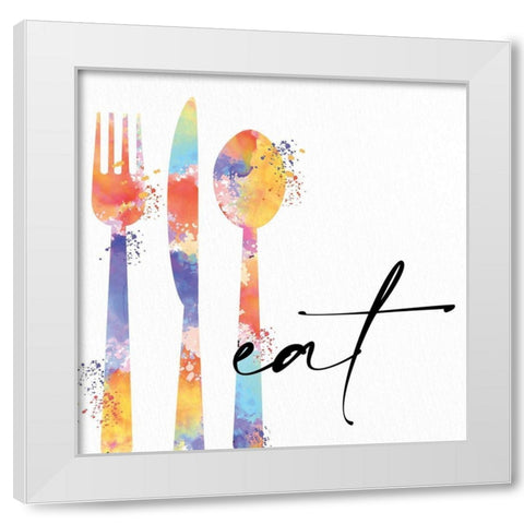 Eat 1 White Modern Wood Framed Art Print by Allen, Kimberly