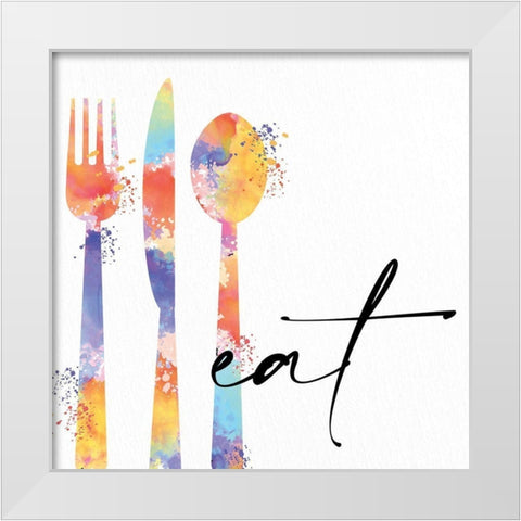 Eat 1 White Modern Wood Framed Art Print by Allen, Kimberly