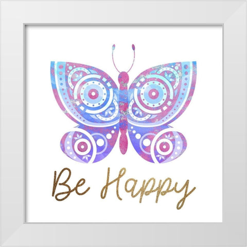 Be Butterflies 2 White Modern Wood Framed Art Print by Allen, Kimberly