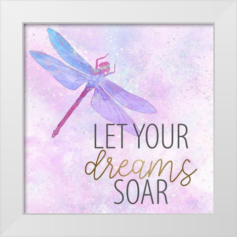 Be Butterflies 3 White Modern Wood Framed Art Print by Allen, Kimberly