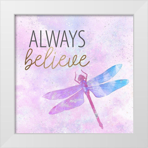 Be Butterflies 4 White Modern Wood Framed Art Print by Allen, Kimberly