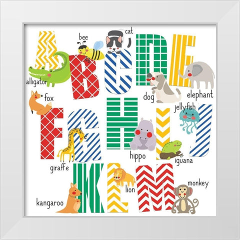 ABCs 1 White Modern Wood Framed Art Print by Allen, Kimberly