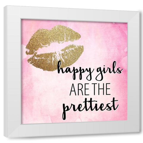 Hello Happy 2 White Modern Wood Framed Art Print by Allen, Kimberly