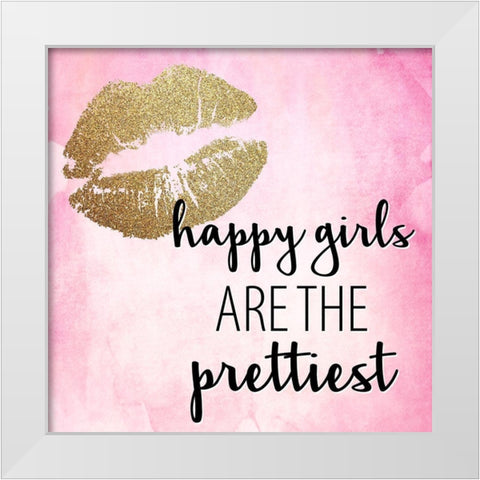 Hello Happy 2 White Modern Wood Framed Art Print by Allen, Kimberly