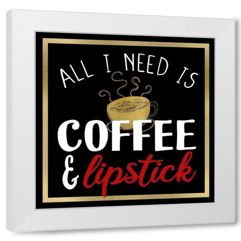 Coffee Lipstick 1 White Modern Wood Framed Art Print by Allen, Kimberly