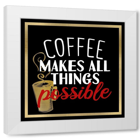 Coffee Lipstick 3 White Modern Wood Framed Art Print by Allen, Kimberly