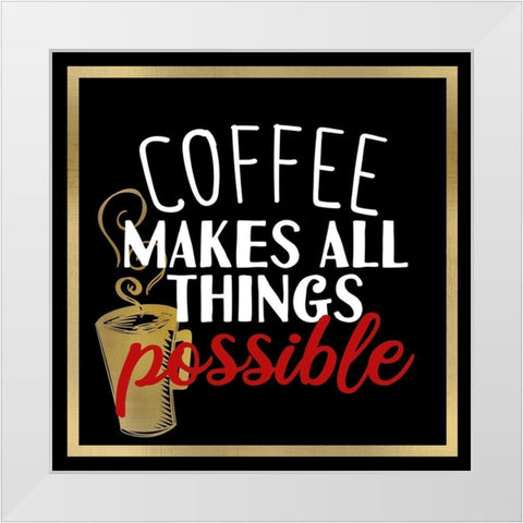 Coffee Lipstick 3 White Modern Wood Framed Art Print by Allen, Kimberly