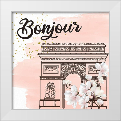 Magnolia Paris 2 White Modern Wood Framed Art Print by Allen, Kimberly