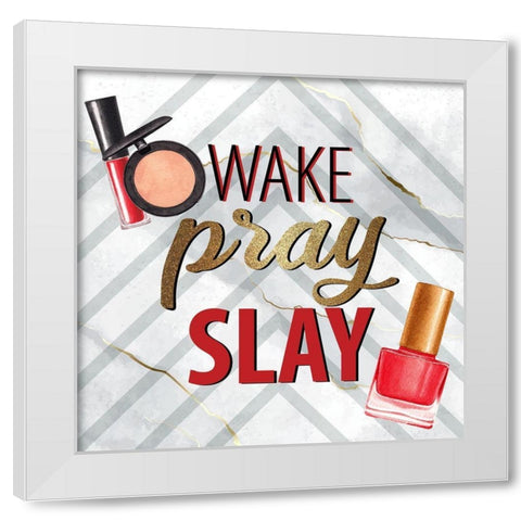 Wake Pray 1 White Modern Wood Framed Art Print by Allen, Kimberly