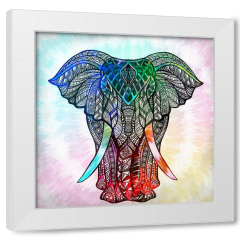 Elephant Mandala White Modern Wood Framed Art Print by Allen, Kimberly