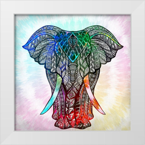Elephant Mandala White Modern Wood Framed Art Print by Allen, Kimberly