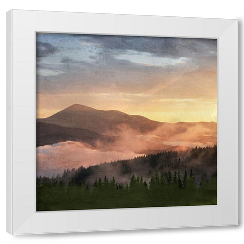 Mountain View White Modern Wood Framed Art Print by Allen, Kimberly