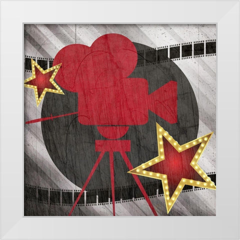 At the Movies 1 White Modern Wood Framed Art Print by Allen, Kimberly