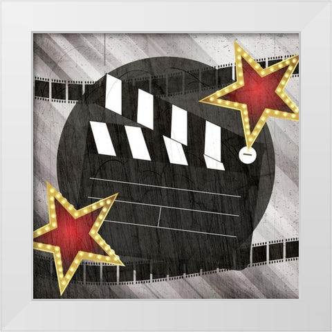 At the Movies 3 White Modern Wood Framed Art Print by Allen, Kimberly