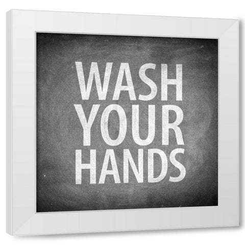 Bathroom Chalkboard 3 White Modern Wood Framed Art Print by Allen, Kimberly