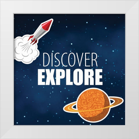 Space 2 White Modern Wood Framed Art Print by Allen, Kimberly