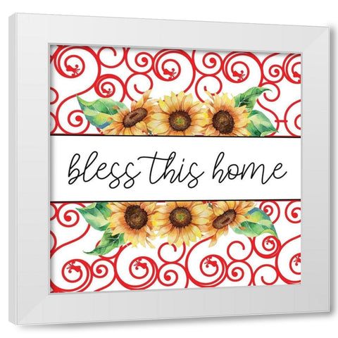 Sunflower Plaid 1 White Modern Wood Framed Art Print by Allen, Kimberly