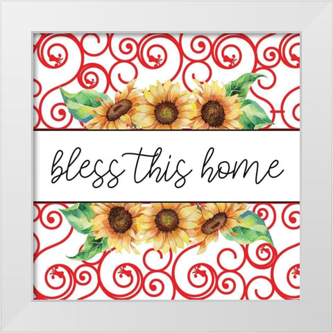 Sunflower Plaid 1 White Modern Wood Framed Art Print by Allen, Kimberly