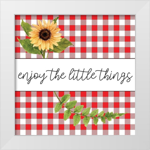 Sunflower Plaid 2 White Modern Wood Framed Art Print by Allen, Kimberly